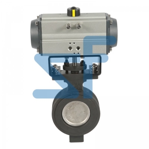 Pneumatic double eccentric butterfly valve