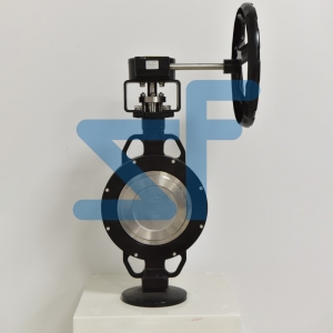 Manual double eccentric butterfly valve